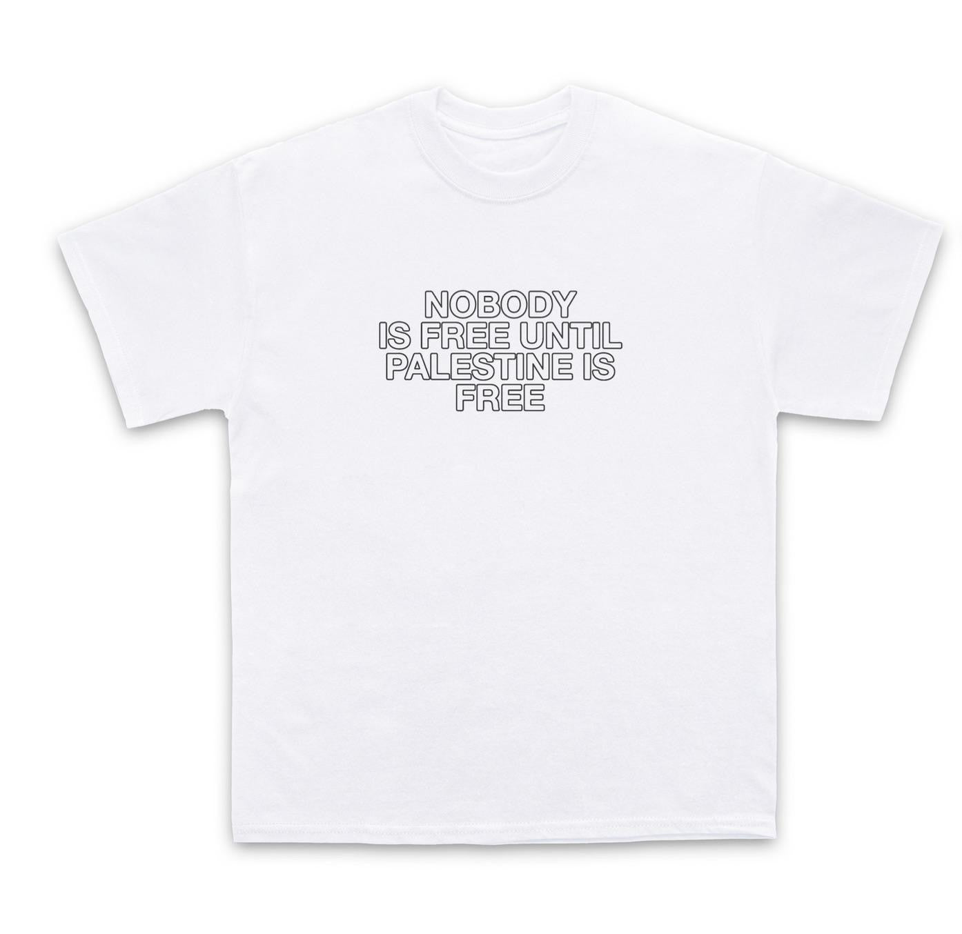 Nobody is free until Palestine is free shirt White